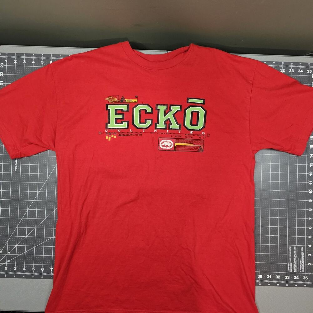 Vintage Ecko Unltd Tshirt Large Red 90s Streetwear Hip Hop Y2K Skater Mark